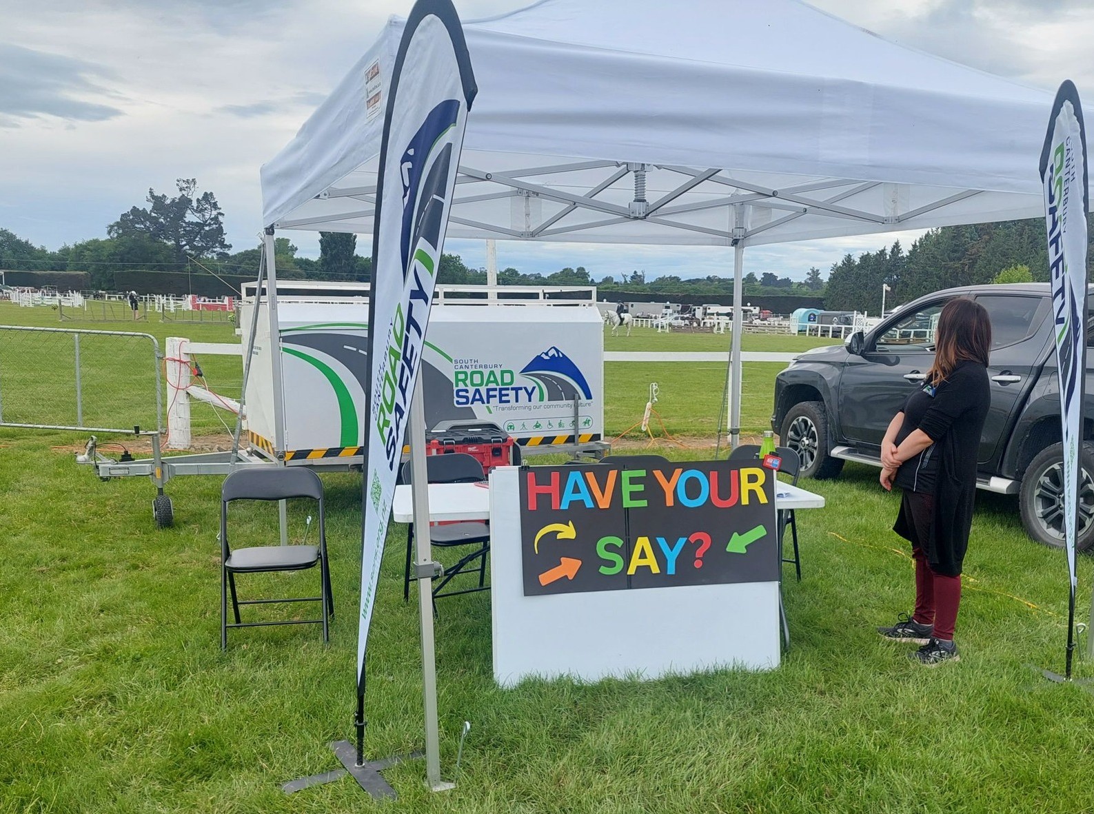South Canterbury A&P Show Photo of gazebo and stand from 2024 A&P show